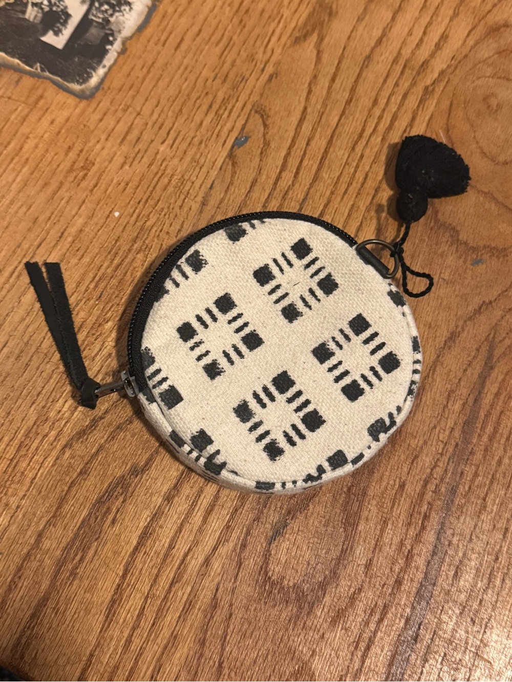 Nena Black & Cream Mud Cloth Coin Purse